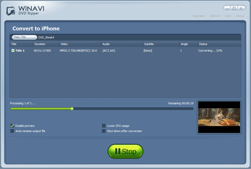 rip DVD to iPhone directly - screenshot