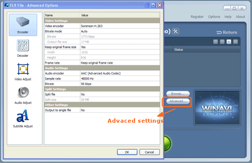 winavi filmclip converter flv codec