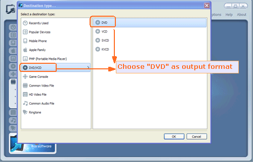 Convert avi to dvd with WinAVI All In One converter - screenshot