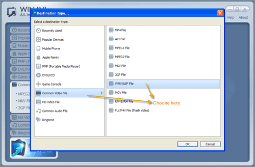 WinAVI All-In-One covnerter input mp4 files and convert mp4 to wmv - screenshot
