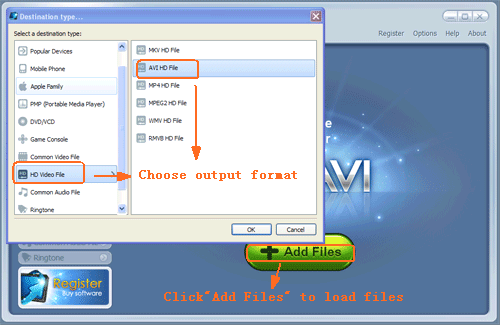 Load multi video files into WinAVI All In One Converter- screenshot